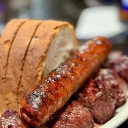 Santarpio's Pizza - Combo Steak, Sausage   (one full skewer of each meat)