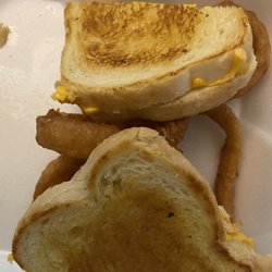 Grilled Cheese Sandwich Lunch with Onion Rings