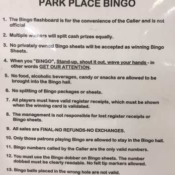 Park Place Bingo - Bingo rules - Bingo Halls Near Me - Salinas, California Park Place Bingo - Bingo rules - Bingo Halls Near Me - Salinas, California