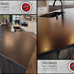 Polished Solutions - Leathered finish -  kitchen countertops - drill Hole - etch repair - granite -  clean -seal - buff - restorations - Polished Solutions LLC .