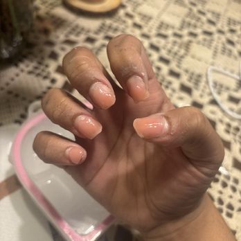 Herbal Nails & Spa - my nails being soaked off in poured acetone - Nail Salons Near Me - Phoenix, Arizona