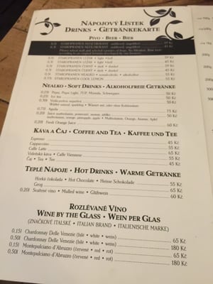 Menu photo 4 U Dvou Sester Prague, PR