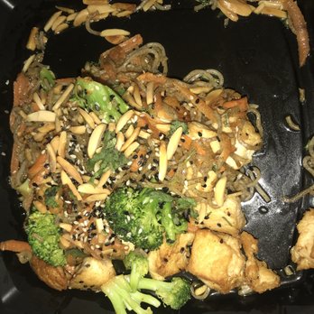 BJ's Restaurant & Brewhouse - Super small portion - Spicy Peanut Chicken Soba Noodles (no I did not eat any of it yet) - Breweries Near Me - Warwick, Rhode Island