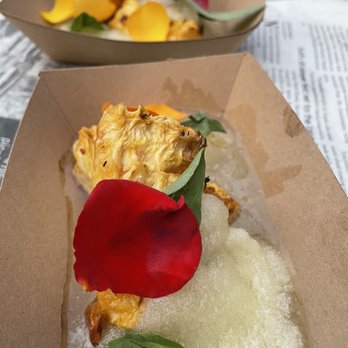 The Skinny Chef PDX - Roasted pineapple lime basil granita - Personal Chefs Near Me