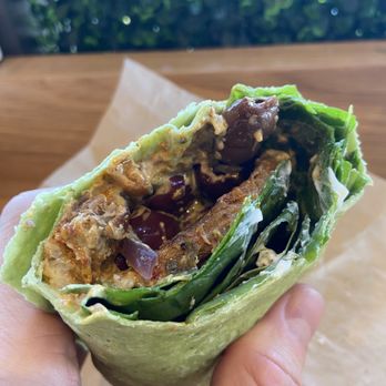Hummus Republic - Moroccan Steak Wrap w/Sponach, tzatziki sauce, street mix, and Kalamata olives. - Mediterranean Near Me - Scottsdale, Arizona Hummus Republic - Moroccan Steak Wrap w/Sponach, tzatziki sauce, street mix, and Kalamata olives. - Mediterranean Near Me - Scottsdale, Arizona