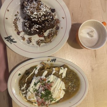 Fox And The Hen - French toast, hue is, but how cute is the fox inside the hot chi - Breakfast & Brunch Near Me - Denver, Colorado