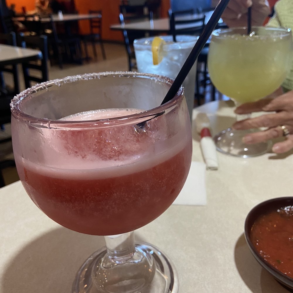 Casa Rica - Medium frozen strawberry margarita. 20 ounce size was $7.50. - Mexican Near Me - Hartwell, Georgia Casa Rica - Medium frozen strawberry margarita. 20 ounce size was $7.50. - Mexican Near Me - Hartwell, Georgia