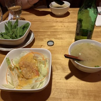 Sakura Restaurant - Miso soup and salad - Japanese Near Me - Providence, Rhode Island