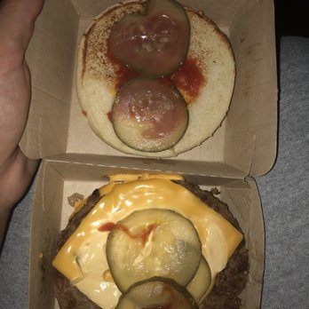 McDonald's - a hamburger with pickles and cheese - Fast Food Near Me - Largo, Maryland
