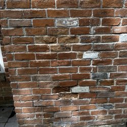 Lords Chimney - The two bricks towards the bottom were damaged by them.
