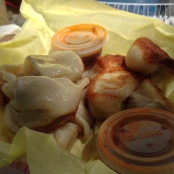 Dumpling House - Pork potstickers!  Pan fried to a perfect golden crisp on one side.  Tasty pork filling. - Chinese Near Me - Davis, California