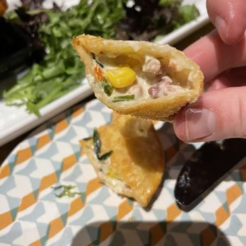 Cellar District - Duck Bacon & Sweet Corn Rangoon - New American Near Me - Fond du Lac, Wisconsin Cellar District - Duck Bacon & Sweet Corn Rangoon - New American Near Me - Fond du Lac, Wisconsin