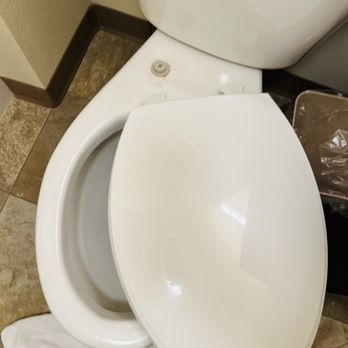 My Place Hotel - Broken toilet seat. If you closely you can still see some of the red/pink around the screw area.. - Hotels Near Me - North Aurora, Illinois My Place Hotel - Broken toilet seat. If you closely you can still see some of the red/pink around the screw area.. - Hotels Near Me - North Aurora, Illinois