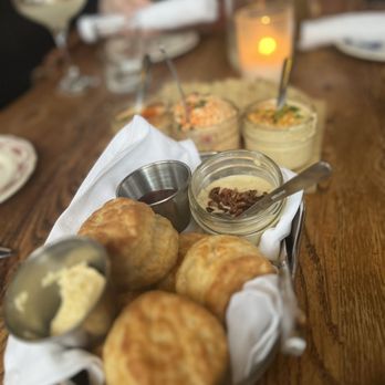 Ida Claire - Ida's Biscuits, dips with pita in the back - Southern Near Me - Addison, Texas