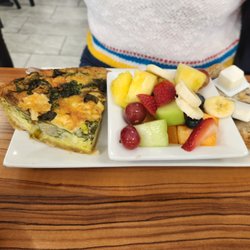 Nice spinach quiche and terrific fruit plate
