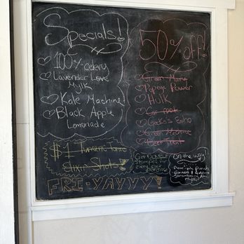 Juice House - Petaluma - Specials (drink them today), and 50% off items of the day. - Juice Bars & Smoothies Near Me - Petaluma, California