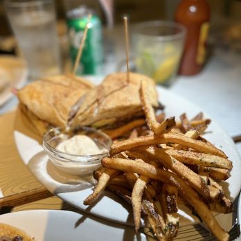 Pure Taqueria - a plate of french fries and a sandwich - Mexican Near Me - Atlanta, Georgia Pure Taqueria - a plate of french fries and a sandwich - Mexican Near Me - Atlanta, Georgia