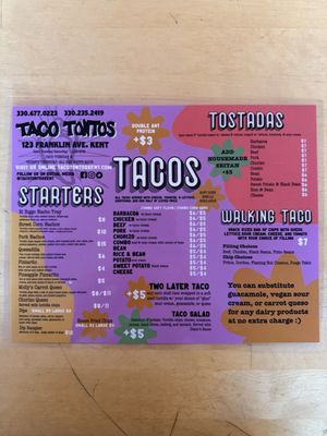 Menu photo 2 Taco Tonto's Kent, OH