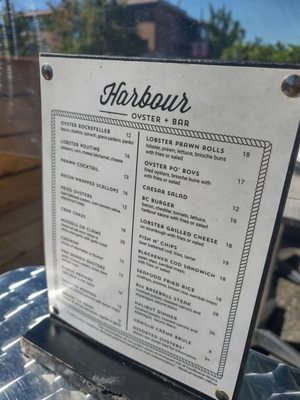 Menu photo 5 Harbour Oyster + Bar Vancouver, BC Menu photo 5 Harbour Oyster + Bar Vancouver, BC