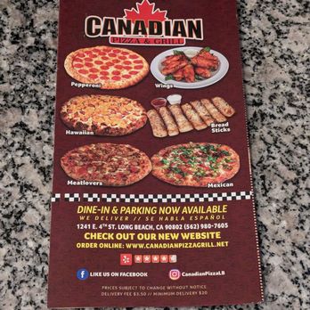 Canadian Pizza - Menu - Pizza Near Me - Long Beach, California