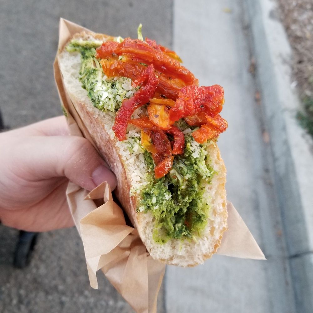 Pizzini - Chicken Pesto Sandwich - Caterers Near Me Pizzini - Chicken Pesto Sandwich - Caterers Near Me