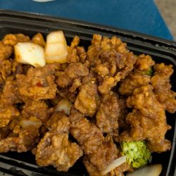 Fire Wok - This is what I actually received. I tried to eat one piece but it was somehow both flaccid and stringy