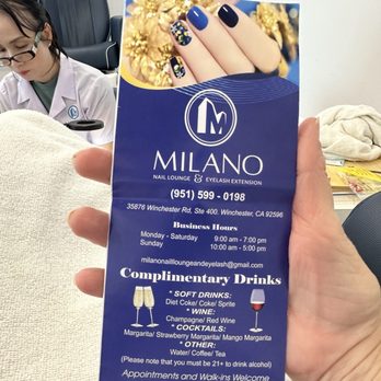 Milano Nail Lounge - Menu and address - Nail Salons Near Me - Winchester, California Milano Nail Lounge - Menu and address - Nail Salons Near Me - Winchester, California