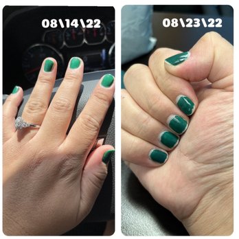 Fizz Nails - Fresh mani vs 1-week later - Nail Salons Near Me - Houston, Texas Fizz Nails - Fresh mani vs 1-week later - Nail Salons Near Me - Houston, Texas