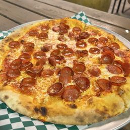 Their sourdough pepperoni pizza Their sourdough pepperoni pizza
