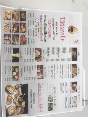 Menu photo 2 Tikkaville Nottingham, MD Menu photo 2 Tikkaville Nottingham, MD