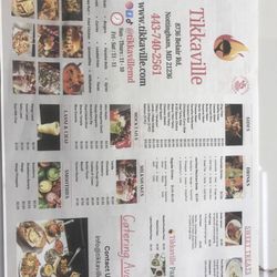 Tikkaville - Menu