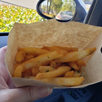 Grater Grilled Cheese - Less than half full fries from the top - American Near Me - Irvine, California