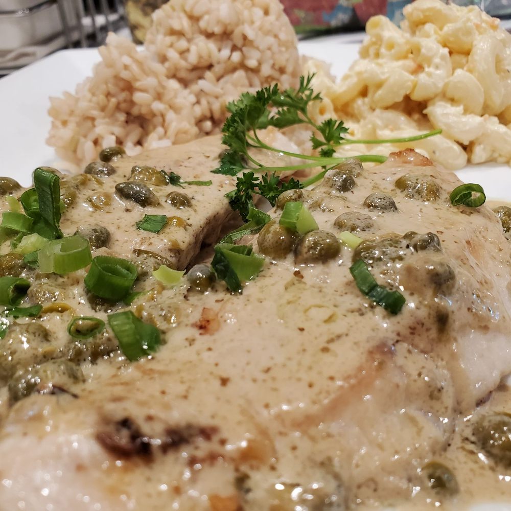 Eagle Cafe - Mahi mahi with savory caper sauce - Breakfast & Brunch Near Me - Honolulu, Hawaii Eagle Cafe - Mahi mahi with savory caper sauce - Breakfast & Brunch Near Me - Honolulu, Hawaii