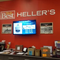 Hellers Hardware - Rental counter. Rented a sander for our deck.