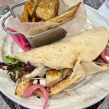 Yaz's Table - Chicken Shawarma Gyro with za'atar chips - Breakfast & Brunch Near Me - Abington, Massachusetts Yaz's Table - Chicken Shawarma Gyro with za'atar chips - Breakfast & Brunch Near Me - Abington, Massachusetts