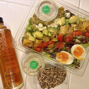 Goop Kitchen - GP's Classic-ish Cobb, Kollo - Black Tea, Superseed Crackers (contains nuts) - Salad Near Me - Costa Mesa, California