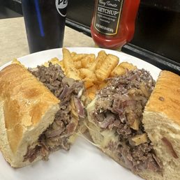 Cheesesteak loaded with mushrooms and onions Cheesesteak loaded with mushrooms and onions