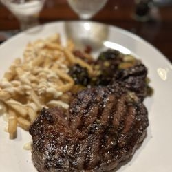 Back Room Steakhouse - 16oz Ribeye with Aioli Fries and brussel sprouts