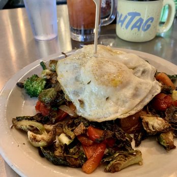 HashTAG - Central Park - Hippy Hash with Brussels sprouts and an overeasy egg - Breakfast & Brunch Near Me - Denver, Colorado