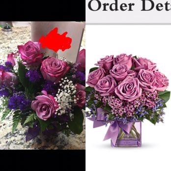 AAA Florist - So I ordered this arrangement you see on the right, and the one on the left is what was delivered!!! FALSE ADVERTISEMENT - Florists Near Me - Corona, California