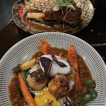 Amrina - Scallops & Lamb Shank - Indian Near Me - The Woodlands, Texas