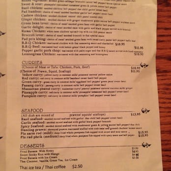 Mai Thai 2 - Side 2 of menu as of 9/2014 - Thai Near Me - Concord, California