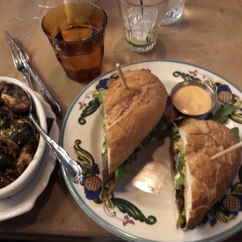 The VIG Chicago - Dry aged tenderloin Sandwich with Bacon Brussels Sprouts - American Near Me - Chicago, Illinois The VIG Chicago - Dry aged tenderloin Sandwich with Bacon Brussels Sprouts - American Near Me - Chicago, Illinois