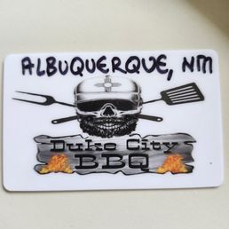 The owner was out of business cards so we used a gift card instead.