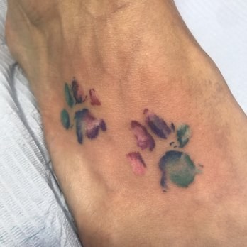 Double Edge Tattoo Parlor - My cats foot prints in water color - Tattoo Near Me - Orlando, Florida