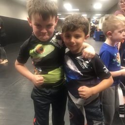 Jackson and his buddy at ninja night.