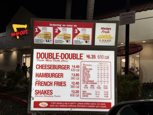 Menu photo 1 In-N-Out Burger Fullerton, CA Menu photo 1 In-N-Out Burger Fullerton, CA
