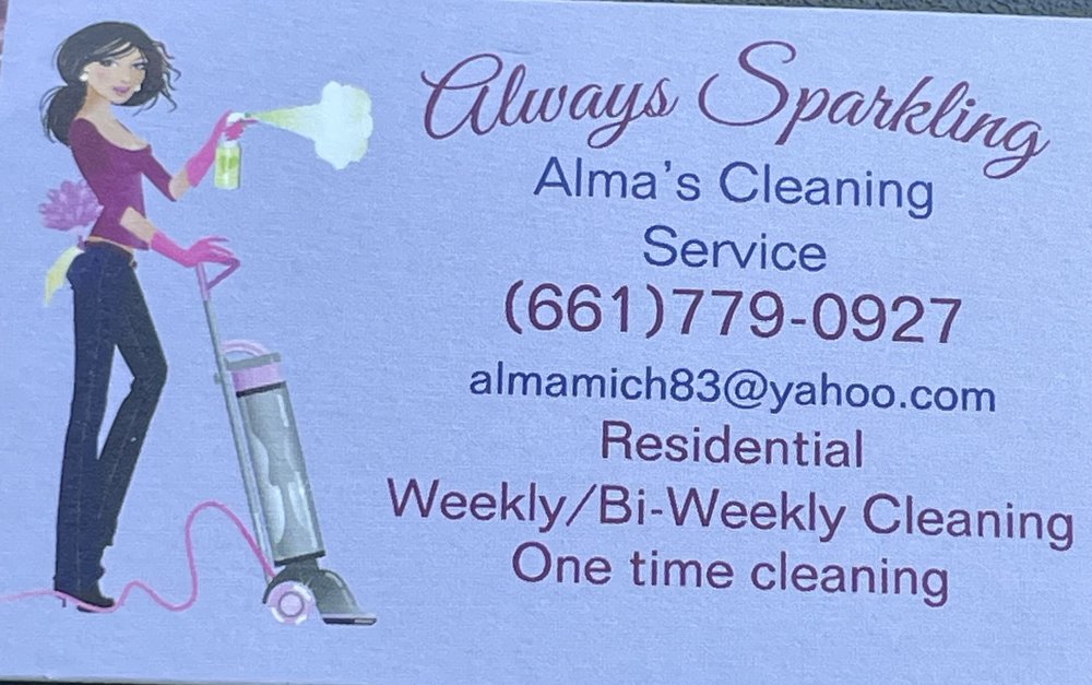 ALWAYS SPARKLING ALMA’S CLEANING SERVICE Updated June 2024