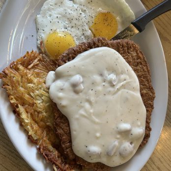 The Waffle Place  - Country fried steak with hash browns - Breakfast & Brunch Near Me - Fresno, California