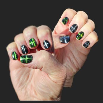 Urban Hippie Nail Lounge - Cat eye over black... I like the color combos Darianne chooses for me. - Nail Salons Near Me - Windsor, Colorado Urban Hippie Nail Lounge - Cat eye over black... I like the color combos Darianne chooses for me. - Nail Salons Near Me - Windsor, Colorado